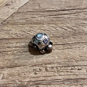 Sterling Silver abalone shell Turtle  charm bead for Chamilia Pandora bracelets
